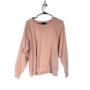 J. Crew Pink Long Sleeve Crew Neck Pullover Sweatshirt Women Sz M